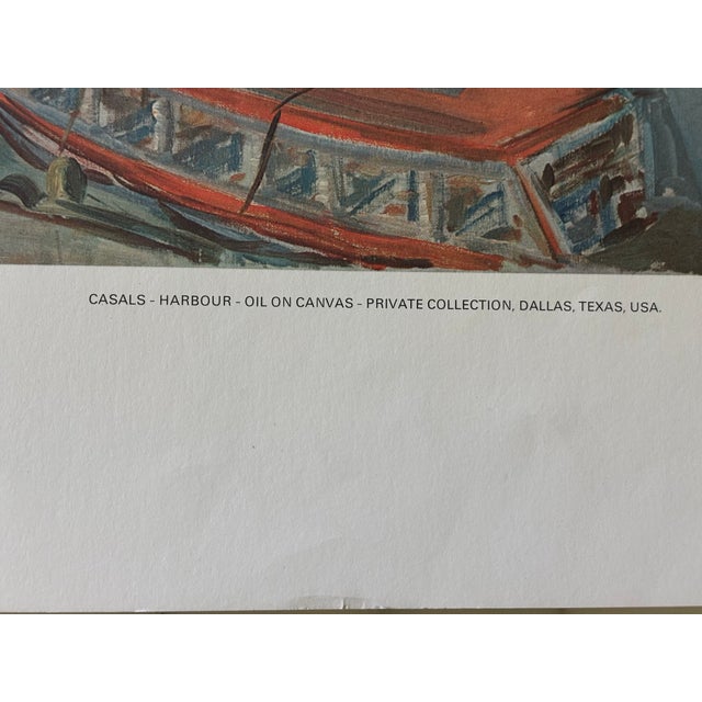 Vintage Lithograph Art Print/Poster Titled, "Harbour" by Amadeu Casals Pons, Spanish (1930) For Sale In Little Rock - Image 6 of 9