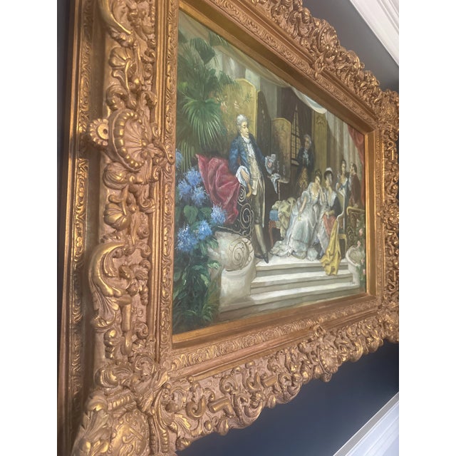 Old World Painting of Friends Gathering For Sale In Detroit - Image 6 of 9