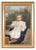 Portrait of Child on a Car, Oil Painting, Late 19th-Century For Sale