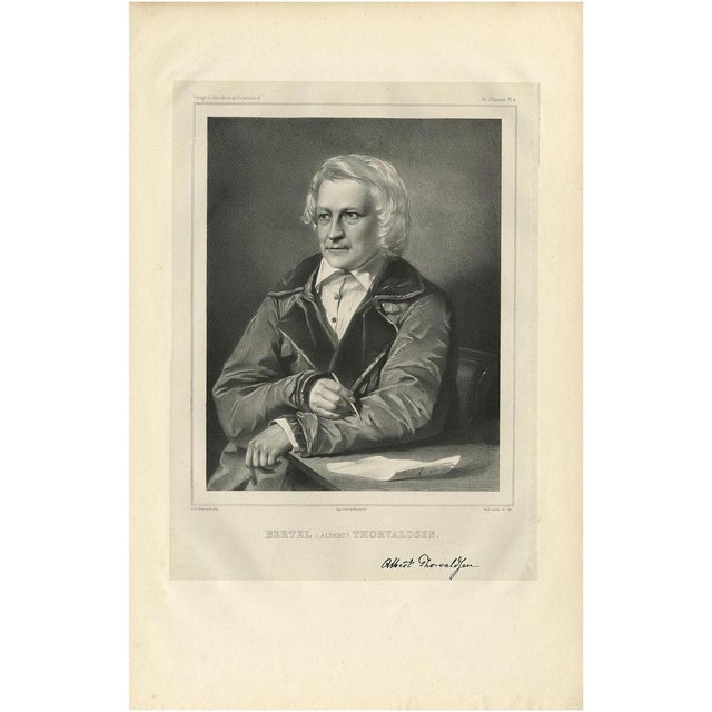 After Jensen, Portrait of Bertel Thorvaldsen, Danish Neoclassical Sculptor, 1842, Print For Sale - Image 10 of 10