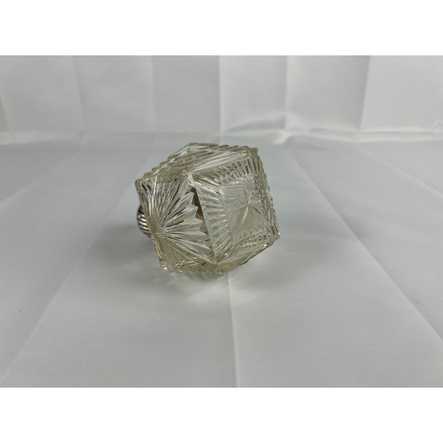 Early 20th Century Unusual British Sterling Silver & Cut Glass Repousse Perfume Bottle For Sale - Image 5 of 8