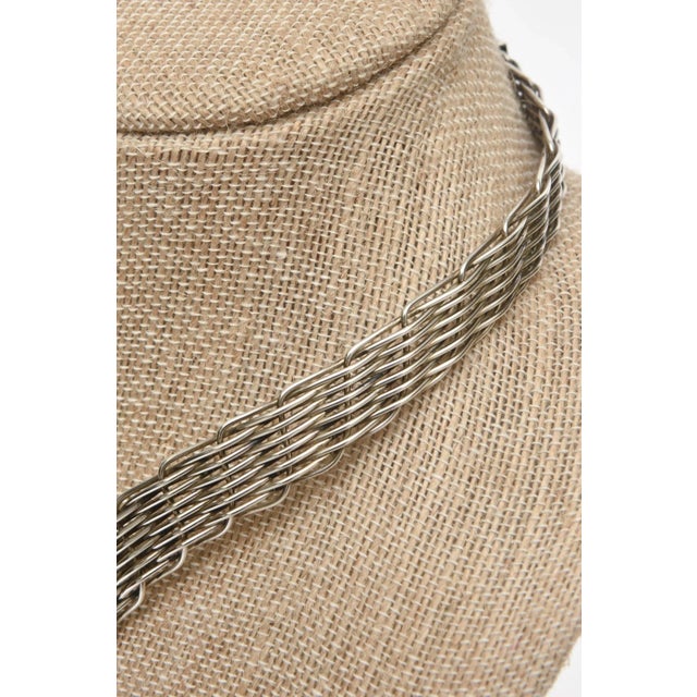 Modern Vintage j.p. Coutrel Sterling Silver v Necklace, French For Sale - Image 3 of 11