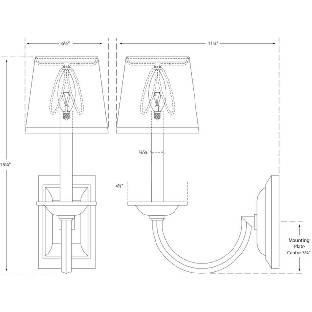 Flemish Single Sconce in Aged Iron with Linen Shade Designer: Chapman & Myers Finish: Aged Iron Height: 15.25" Width: 6.5"...