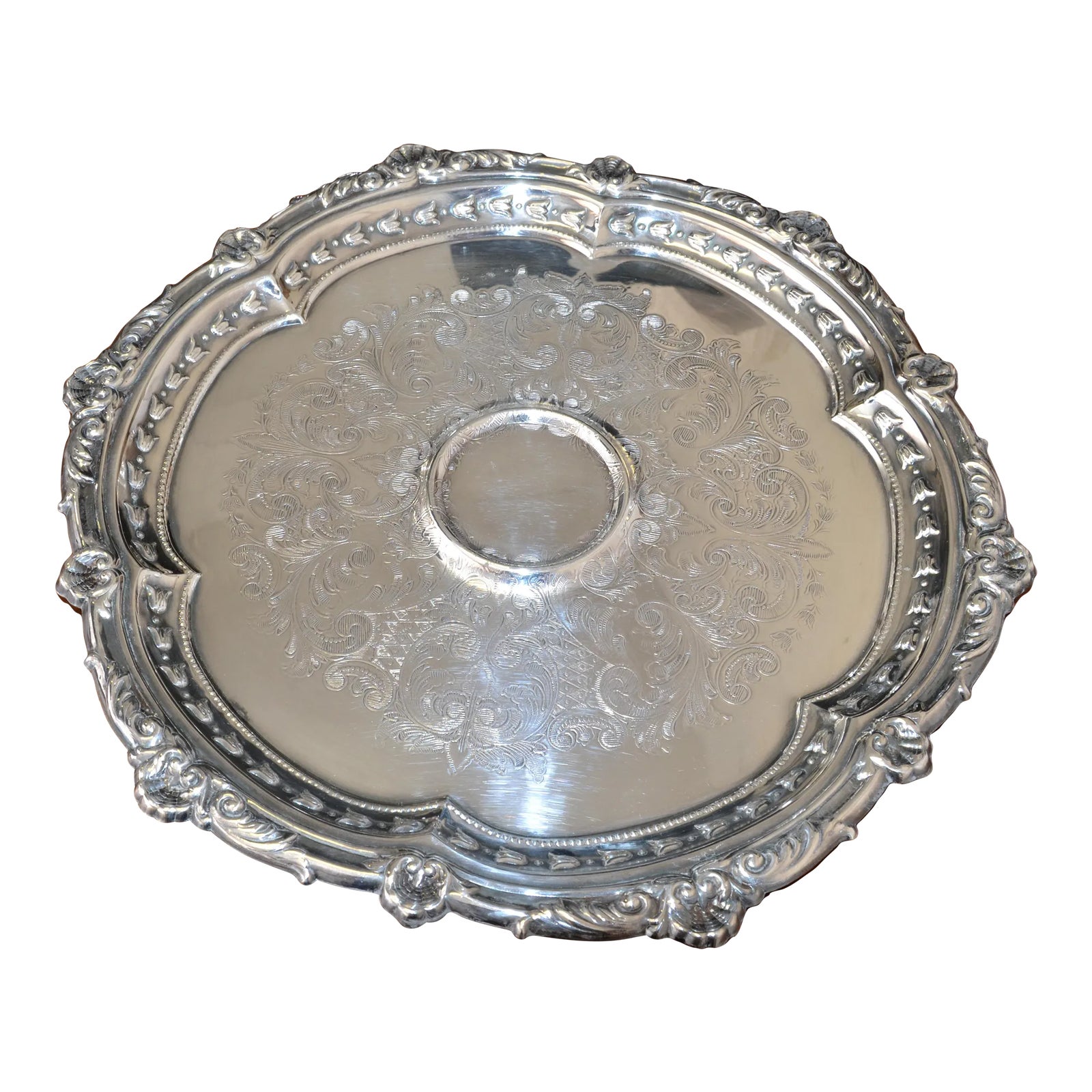 Mid 20th Century Original Gorham Silver Platter Tray Salver