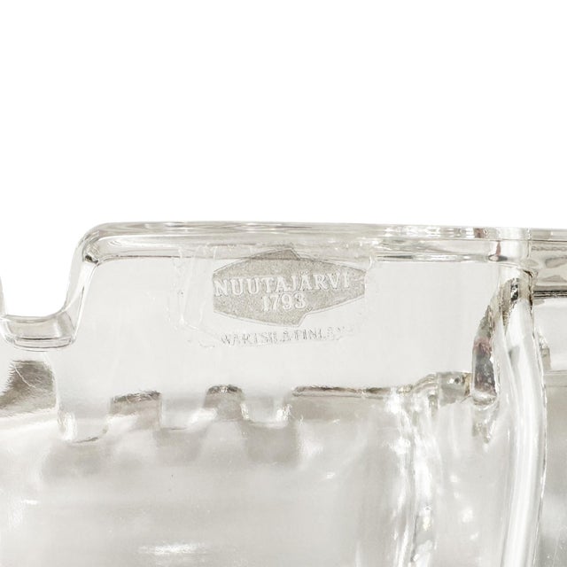 Transparent Vintage Mid Century Modern Rectangular Crystal Ashtray For Sale - Image 8 of 8