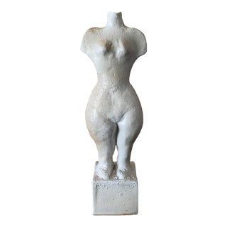 Mid-Century Pottery Nude Woman Sculpture For Sale