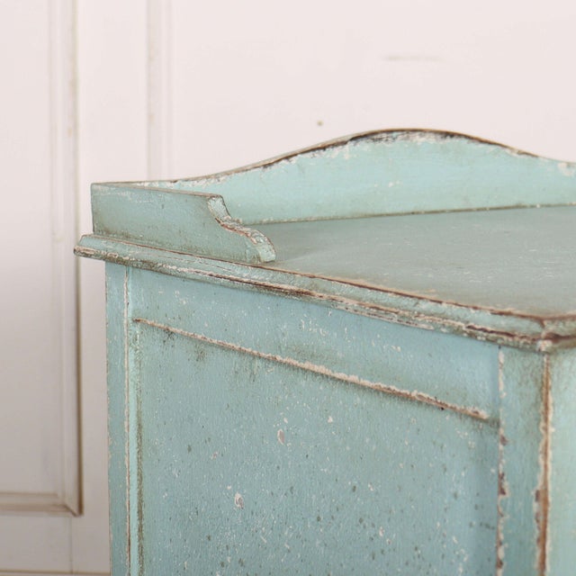 Wood English Painted Bedside Cabinet, 1890s For Sale - Image 7 of 10