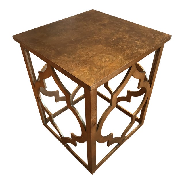 Hollywood Regency Gold Gilt Quatrefoil Accent Table Chairish