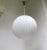 Large Brass Ceiling Lamp with Pleated Ball, 1950s For Sale - Image 3 of 18