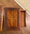 English Vintage Hand-Carved Hardwood Nesting Tables Set of 4 With Brass Inlay & Hidden Drawer For Sale - Image 3 of 7
