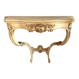 19th Century Louis XV Style Hand-Carved French Console Table For Sale