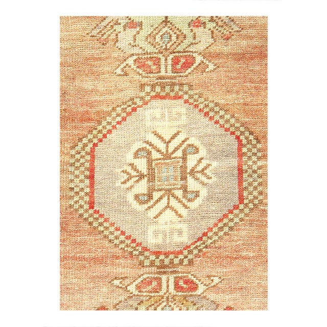 Hand knotted Turkish Oushak rug made of 100% hand-spun lamb's wool rug and all natural dyes. Each rug has a dense, soft...