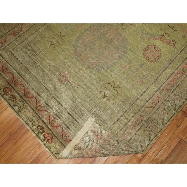 Asian Late 19th Century Antique Zabihi Collection Mustard Khotan Rug - 5' x 9'3" For Sale - Image 3 of 6