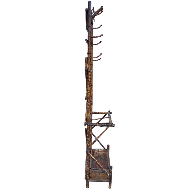 Wood 1920s English Bamboo Hall Tree For Sale - Image 7 of 10