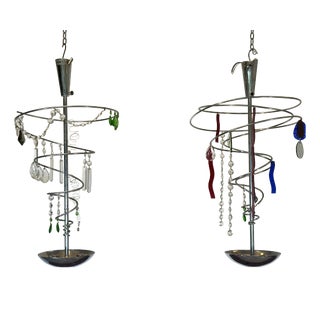 Glass Chandeliers by Toni Cordero for Artemide, 1980s, Set of 2 For Sale