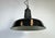 Gray Industrial French Dark Grey Enamel Factory Pendant Lamp, 1960s For Sale - Image 8 of 17