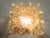 Postmodern Ceiling Light in Amber Glass and Gold Varnished Metal by Helena Tynell, 1970s For Sale - Image 3 of 11