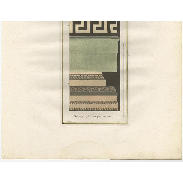 Albertolli, Architecture Illustration of Ornaments, Tav. VIII, 1782, Print For Sale - Image 3 of 5