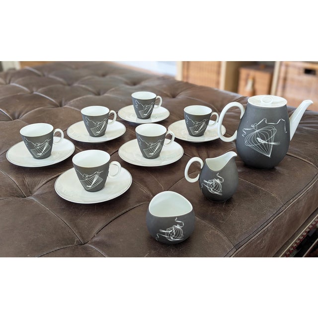 Mid-Century Modern Vintage Johann Haviland Bavaria Papageno Tea Set for 6 - 15 pcs For Sale - Image 3 of 8