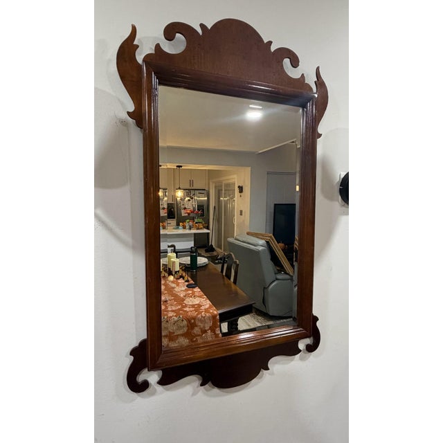 Vintage Chippendale Style Mahogany Wall Mirror For Sale In Chicago - Image 6 of 10