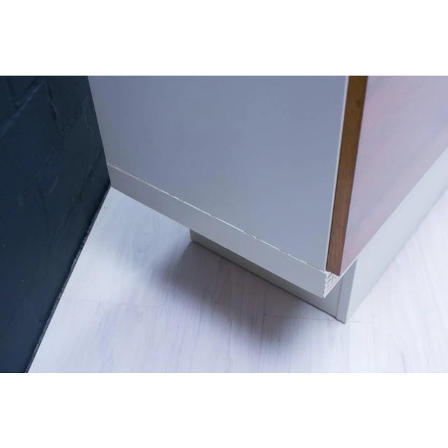 White Highboard with Walnut Veneer Doors, 1960s For Sale - Image 13 of 17