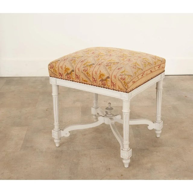 Late 19th Century 19th Century French Needlepoint Square Footstool For Sale - Image 5 of 9