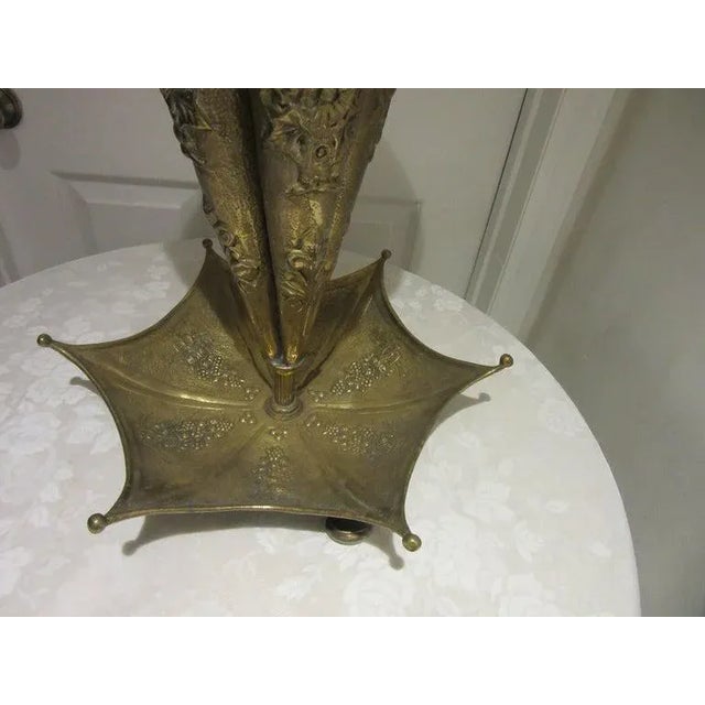Mid-Century Modern 1950s Mid-Century Modern Brass Umbrella Stand For Sale - Image 3 of 6