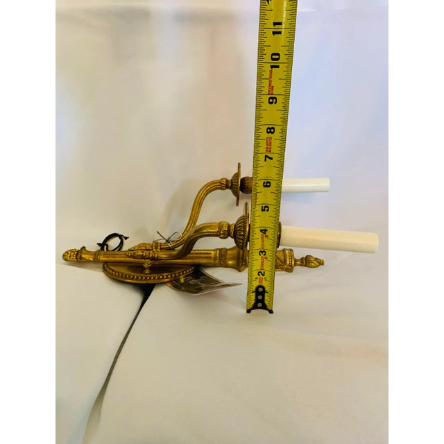 Late 20th Century Brass Empire Two-Light Sconce Maid in Spain From the Foundry l.A. For Sale - Image 12 of 13