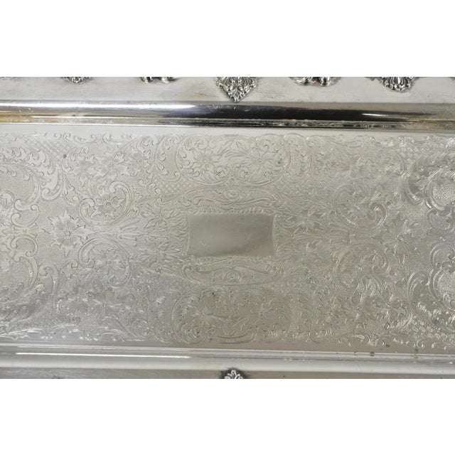 Mid 20th Century W&s Blackinton Victorian Silver Plated Narrow Serving Platter Dish Bar Tray For Sale - Image 4 of 14