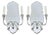 Hollywood Regency Style Pair of Mirrored Sconces With Two Nickel Arms For Sale