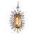 Mid 20th Century Natural Imperial Topaz Diamond Pendant 14 Karat Gold Vintage Large Oval For Sale