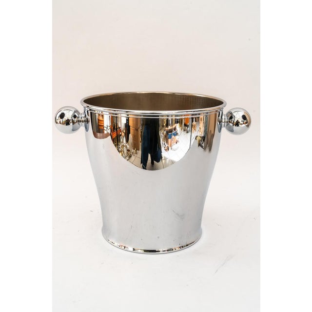 Nickel-Plated Champagne Bucket, Italy, 1920s For Sale - Image 3 of 12