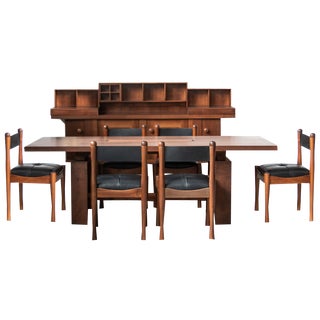 Mid-Century Italian Dining Set with Sideboard by Silvio Coppola for Bernini, 1968, Set of 3 For Sale