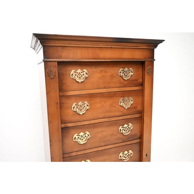 Wood Yew Wood Wellington Chest of Drawers, 1950 For Sale - Image 7 of 11
