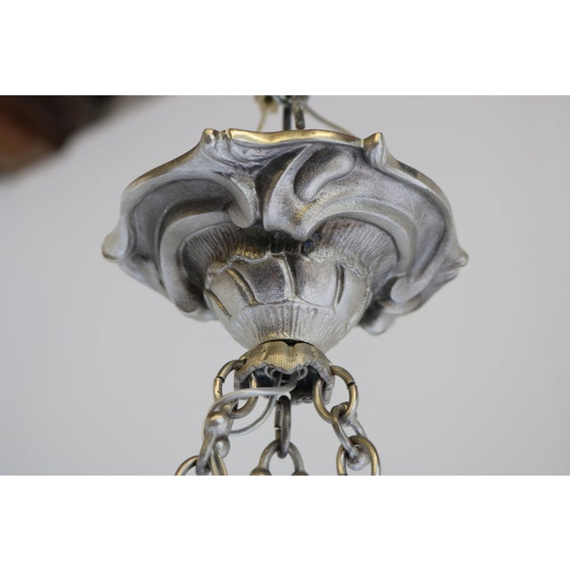 Antique French Art Deco Pendant Light by Henry Mouynet, 1930 For Sale - Image 10 of 16