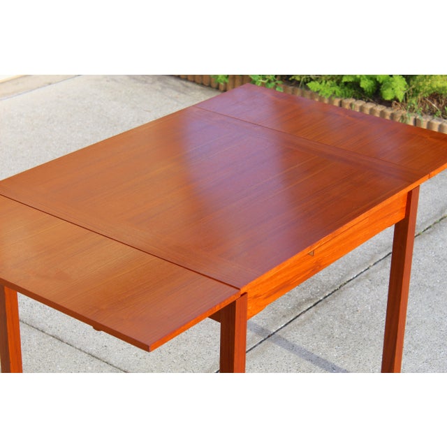 1960s Vintage 1960s Danish Modern Teak Dining Table With Butterfly Leaf – Expandable Scandinavian Design, Made for UK/Ireland Export For Sale - Image 5 of 18