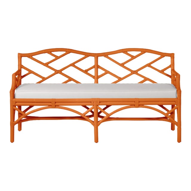 Chippendale Bench - Orange For Sale