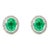 1.14ct Vibrant Columbian Emerald Halo Diamond Stud Earrings- 2 Pieces For Sale
