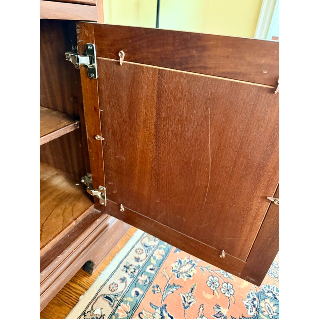 Vintage Ethan Allen Medallion Style Cherry Server Cabinet For Sale - Image 14 of 16