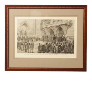 Antique English Engraving, Royal Court Ceremony London