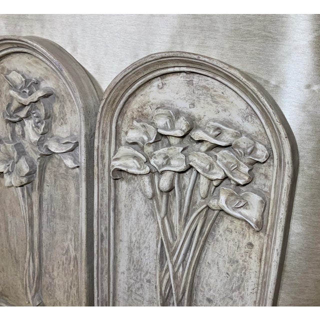 1980s Carved Gray Wall ‏Hangings - a Pair For Sale - Image 11 of 12