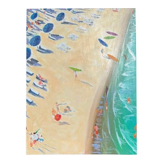 "Florida Beach Activities" Acrylic on Canvas by Joe Davis For Sale