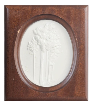 Relief Plaque in White Biscuit Porcelain with Motif of Trees by Meissen, 1970s