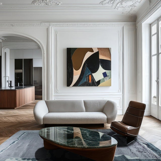 Traditional 5x8 Maya Purple Abstract Modern Hand Knotted Wool Carpet Rug For Sale - Image 3 of 6