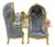 French Balloon Chair – Gray Velvet High-Back Canopy Chair For Sale
