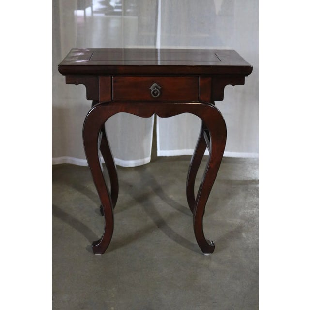 Chinese Walnut Wood Side Table For Sale In Los Angeles - Image 6 of 6