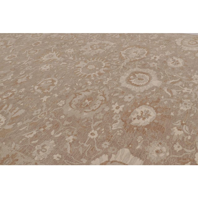 Rug & Kilim Rug & Kilim’s Oushak-Inspired Rug in Beige and Cream Floral Patterns For Sale - Image 4 of 8