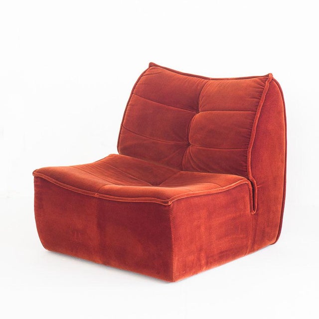 Vintage Velvet Lounge Chair from Ligne Roset, France, 1980s For Sale - Image 13 of 13