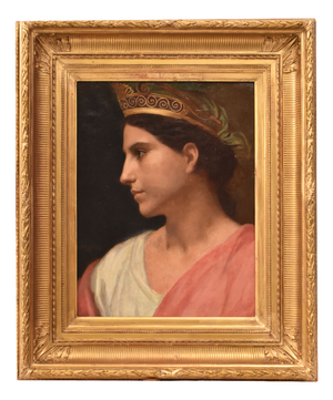 Léon Pierre Urbain Bourgeois, Portrait of Young Woman, Oil on Canvas, 19th Century