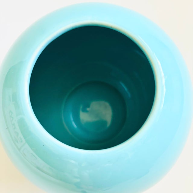 Postmodern Ceramic Blue Orb Vase For Sale In San Francisco - Image 6 of 7